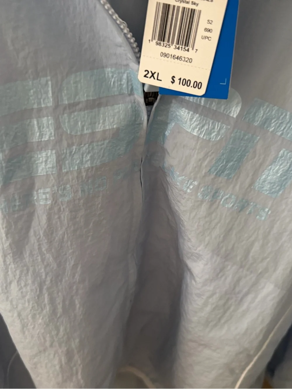 adidas Light Blue Hooded Windbreaker Jacket